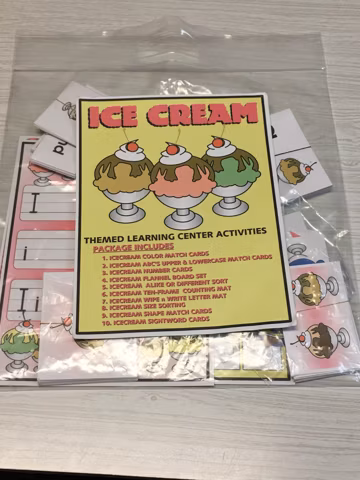 Ice Cream Theme Learning Activities: Preschool & Kindergarten