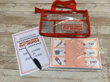 Write & Wipe Activity Set - Matching Words CVC Words