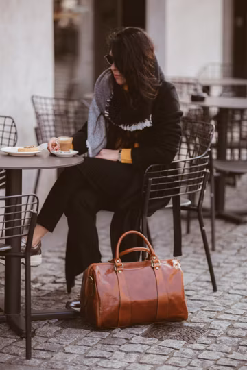 48Hours DELIEVRY,Italian Leather Duffle Bag: Handcrafted Brown Leather Weekender