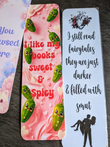 Dark Romance Bookmark Set, Smut Reader Gift for Book Lovers, Bookish Bookmark, BookTok Reader, Laminated 2x7 in