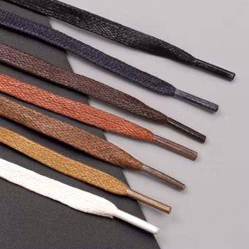 Flat Cotton Waxed Shoelaces, Premium Dress Shoe Laces (7mm)