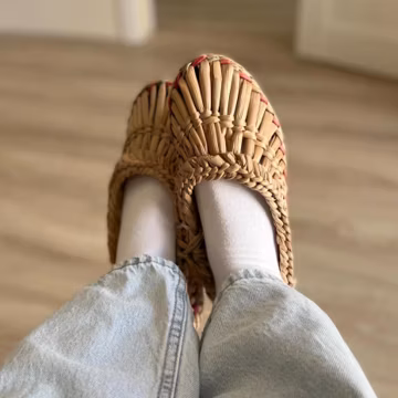 Handmade Natural Straw Slippers, Ukrainian Eco Home Shoes