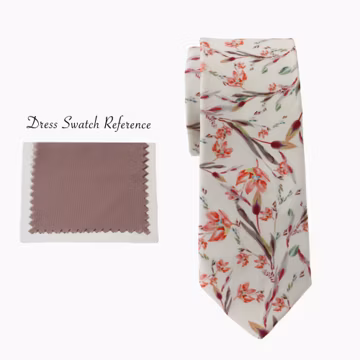 Fig Floral Cotton Wedding Tie: Groomsmen Accessories