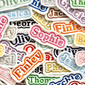 Personalised Embroidered Name Patch Iron On & Sew On Custom Text Badge (P1)