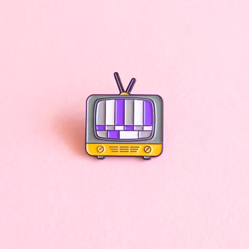 Subtle Pride Pin Ace Asexual Vintage Retro TV Pride Badge โ Retro Style Minimalist Pride LGBT Rainbow Badge Gay Enamel Pin Pride Accessory