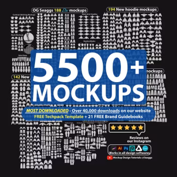 5500+ Streetwear Mockups & Vector Clothing Techpack Template for Brand Fashion Design in Adobe Illustrator and Procreate