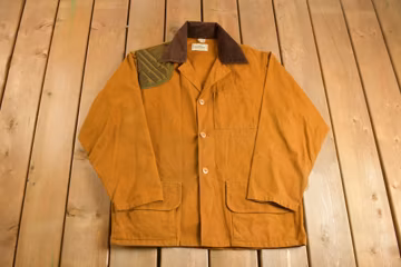 Vintage 1980s Saftbak Hunting Canvas Blazer Jacket / Workwear / Streetwear / Made In USA / 80s Hunting Jacket / Hunting / Chore Jacket