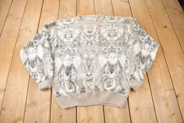 Vintage 1990s Saturdays Abstract Pattern Knit Crewneck Sweater Size XL