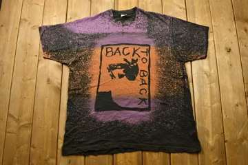 Vintage 90's Back To Back All Over Print Skateboarding T-Shirt / Graphic / 90s / Streetwear / Retro Style / Made In USA / Single Stitch