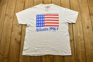 Vintage 1996 Atlanta USA Olympics Promo T-shirt / Single Stitch / Sportswear / Streetwear / Rare Sports Tee / Made In USA