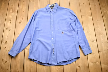 Vintage 1990s Tommy Hilfiger Button Up Shirt / Embroidered Crest / Casual Dress Wear / Brand Logo Streetwear / Office Apparel