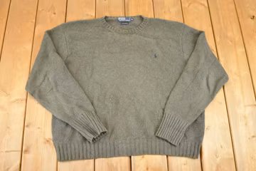 Vintage 1990s Polo By Ralph Lauren Knit Crewneck Sweater Men's XL / Abstract Pattern 3D Knitted Sweatshirt