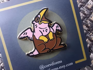 Baby Gryphon Enamel Pin - pink griffin griffon heraldry heraldic mythical animal