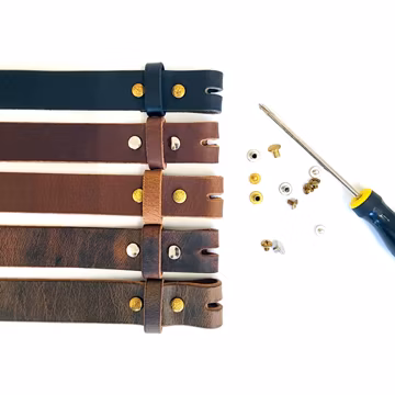 Interchangeable Replacement Leather Belt Strap 3/4" (19mm), 1" (25mm), 1.25" (32mm), 1.5"(38mm), 1.75" (44mm), 2" (51mm) , USA Made