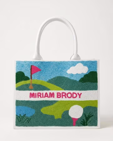Beaded Golf Tote, Personalized Golf Bag, Custom Name Tote, Olivia Tote Bag, Golf Lover Gift, Golf Course Tote, Beaded Name Purse, Golf Totes