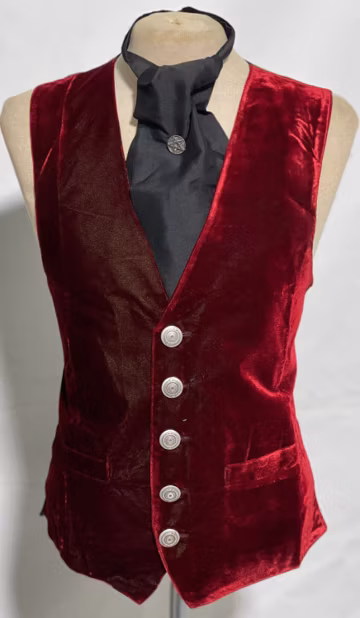 Plush Velvet Waistcoat & Cravat Set: Gothic Medieval Outfit, Chest 38”/S