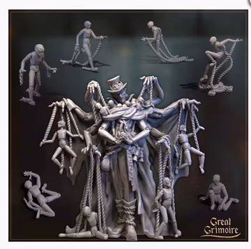 Puppet miniature set Great Grimoire Table top Games, Malifaux Painting Wargames DnD RPGs Monster NPC