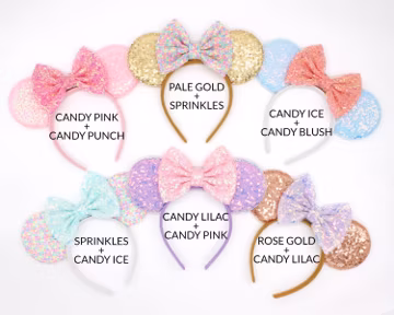 Sequin Mouse Ears | Custom Color Bow Headband