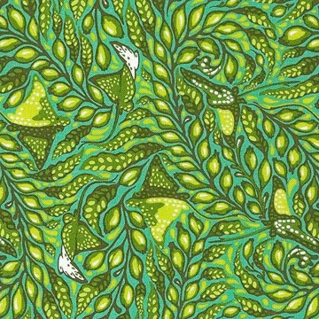 OOP - ZUMA - Stingray in Sea Glass By Tula Pink cotton quilting fabric