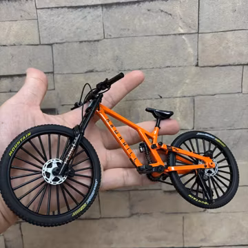 Mini 1:8 Alloy Bicycle Model Diecast Orange 37A Finger Bike Collectible Simulation Gift