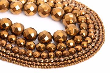 Red bronze Hematite Loose Beads Faceted Round Shape 6mm 8mm