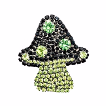 Green Mushroom Brooch - Trippy Hippy Shroom Pin