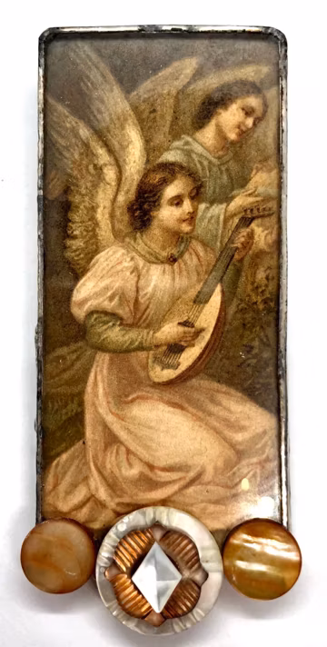 Elegant Angel Brooch - Vintage - Handmade -OOAK - Christian Jewelry
