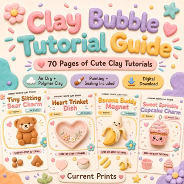 50+ Clay Bubble Tutorial Guide | Air Dry & Polymer Clay Tutorials | Trinket Dishes, Charms, Magnets, Cake, Fruit, Sealing Tips