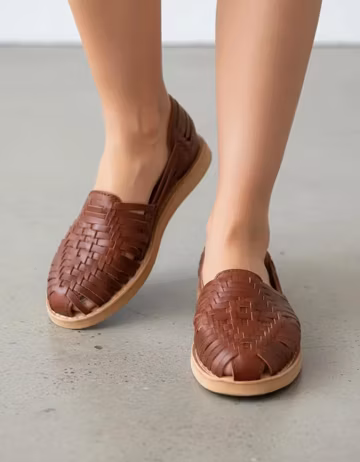 Handmade Leather Huarache Sandals - Mexican Woven Boho Shoes