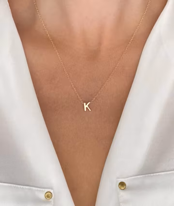 Gold Initial necklace, Silver letter necklace, personalized jewelry, initial necklace, gift for her, birthday gift