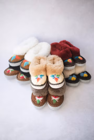 lucky draw sheepskin slippers