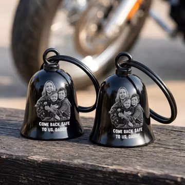 Custom Photo Motorcycle Bell, Personalized Gift for Biker, Father's Day Gifts
