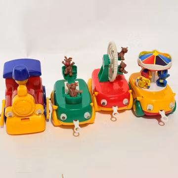 Vintage Funny car Carnival Animal Train Ride Battery Not Included Toy w/Track