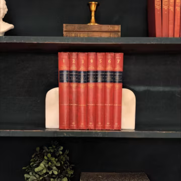 Classic Books by the Foot: Vintage Red Master plots Digest of World Literature Classic Reference Books Home Library Decor