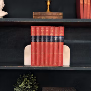 Classic Books by the Foot: Vintage Red Master plots Digest of World Literature Classic Reference Books Home Library Decor