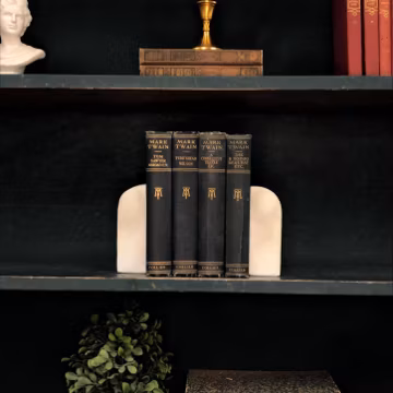 Classic Books by the Foot: Vintage Blue and GOld Mark Twain Decorative Book Collection Dark Academia Library Decor