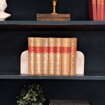 Classic Books by the Foot: Vintage Gold Gilt and Red Literary Classics the Works of Book Collection Home Library Decor