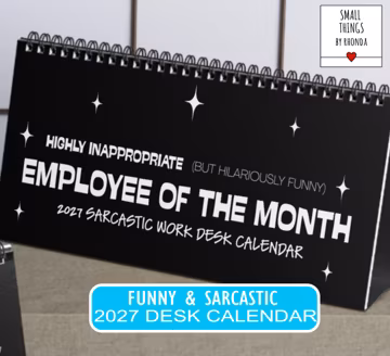 Employee of the Month Inappropriate 2027 Work Calendar | Funny Swear Dictionary, Desk Calendar