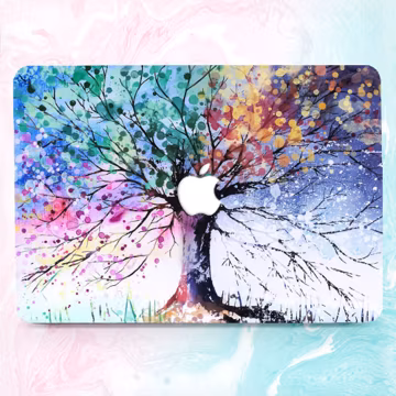 Wonderful Tree Design Painting Hard Rubberized Laptop Watercolor Case Cover for Macbook Air 11/13 Pro 13/15/16 2008-2024 M4+Keyboard Skin