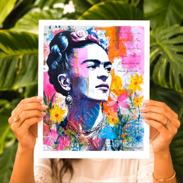 Frida Inspired Art Print Mexican Wall Decor Colorful Floral Artwork Boho Style Inspirational Feminist Quote Women Empowerment Gift for Her