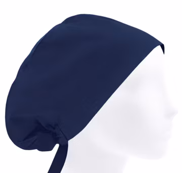 Surgeon Surgery Scrub Cap, Womens Solid Plain Navy Blue Cotton Euro Nurse Medical Hat