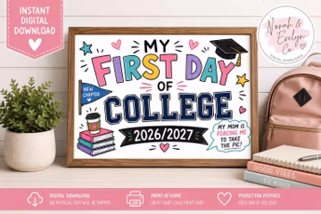My First Day of College Sign 2026-2027 | Funny First Day of College Printable | College Photo Prop | Digital Download | Back to School Sign