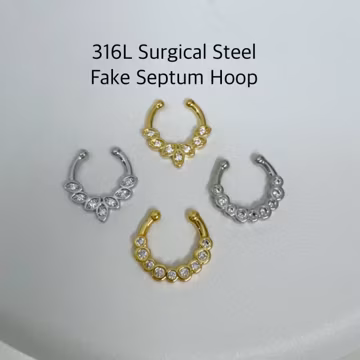 Surgical Steel Fake Septum Ring - No Piercing Needed (8mm)