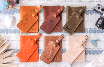 Personalized passport holder, Genuine leather personalised passport wallet Custom travel wallet, Passport cover and luggage tag with logo