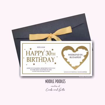 Personalised Scratch Gift Voucher | Scratch Reveal Card For Special Birthday | Surprise Reveal Card 18th | 21st | 30th | 40th | 50th | 60th
