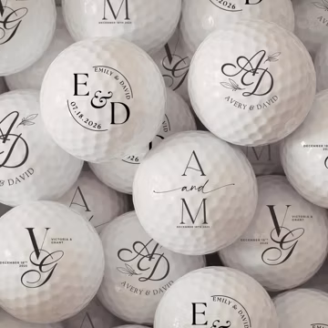 Personalized Wedding Golf Balls, Custom Monogram Bulk Wedding Favors