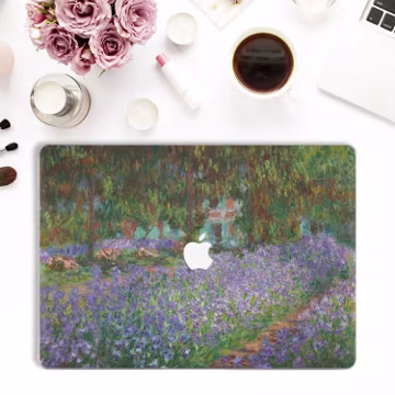 Art Macbook case Claude Monet Macbook Pro 13 16 15 inch Air 13 Vintage Macbook 12 Floral Purple Flowers Iris Nature Painting Aesthetic case