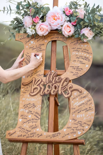 Wedding Guest Book Letter Alternative, Wooden Guest Book Sign Wedding Decor, Wedding Sign, Personalized Wedding Guest Book, Custom Last Name