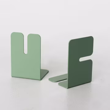 Modern bookends set. Unique metal book stand