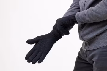 Black gloves for men - 100% wool
